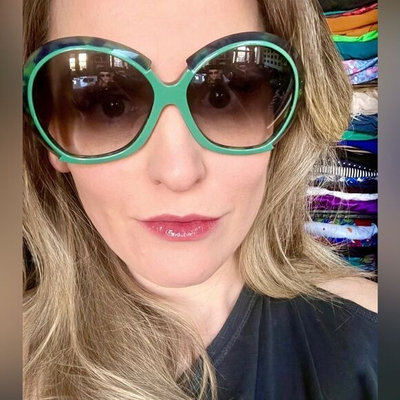 Rare True Vintage 1983 Oversized Teal Silhouette 585 Sunglasses main image 2